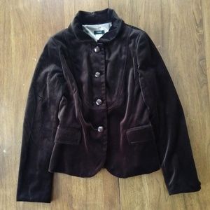 JCrew Chocolate Brown Velvet Bella Blazer Size 4